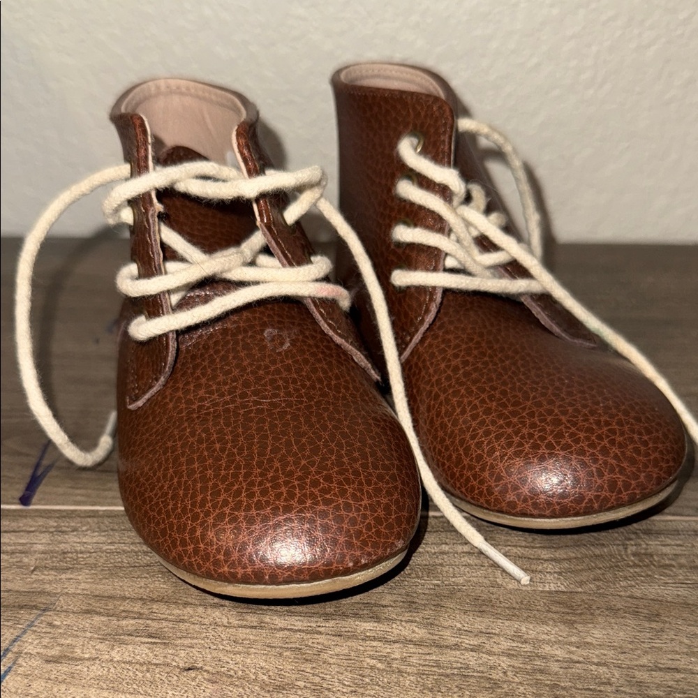 Teg+Lai Brown Leather Kids Shoes